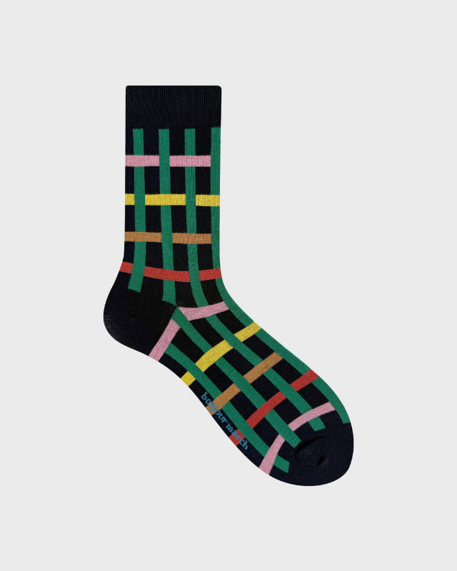 Bonjour March / Winter tree socks navy 【バーンストア】