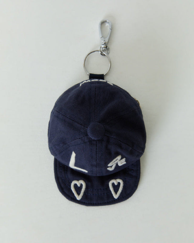 【バーンストア】ooowl /  KEYRING POUCH CAP LOVE AND HEART NAVY