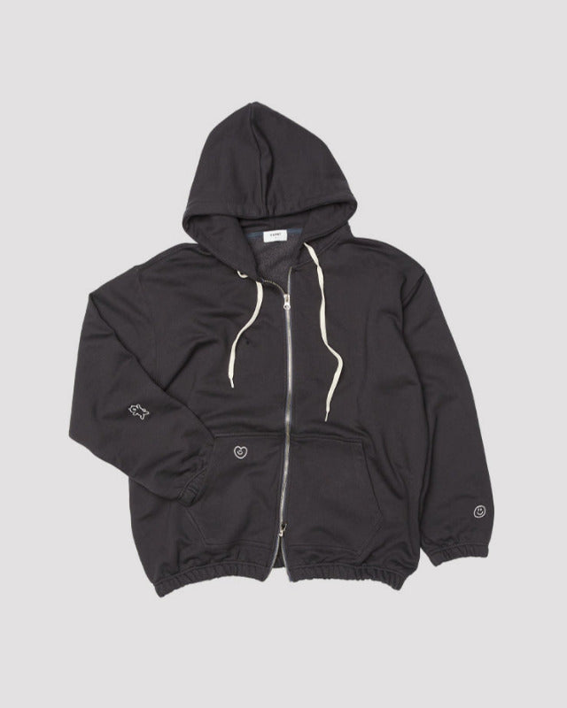【バーンストア】ooowl /  2WAY HOOD ZIP UP CHARCOAL