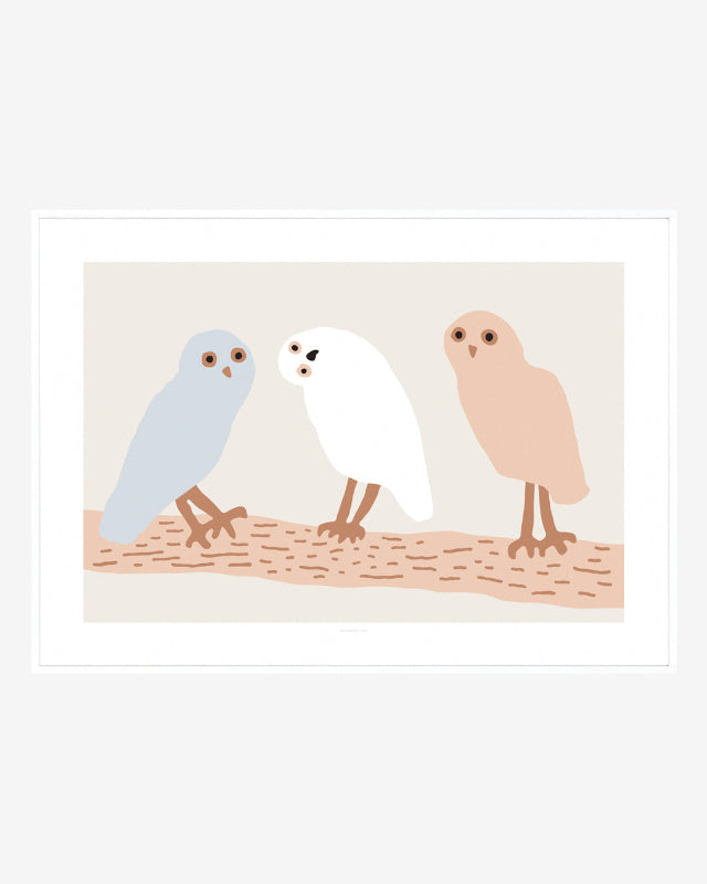 【バーンストア】WARMGREY TAIL / HELLO OWLS - LIGHT GREY POSTER 300mm x 400mm WA21337