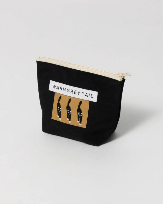 WARMGREY TAIL(ウォームグレーテール）/ CAT COMING LABEL STANDING POUCH - BLACK [S] 【バーンストア】