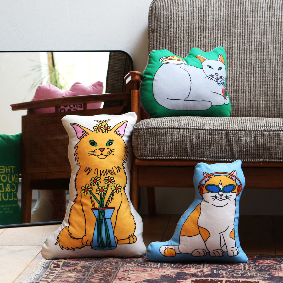 MIDORI KOMATSU(ミドリコマツ)/The Enjoy C&D Club Cushion： クラブ クッション  キャット【サラダボゥル】