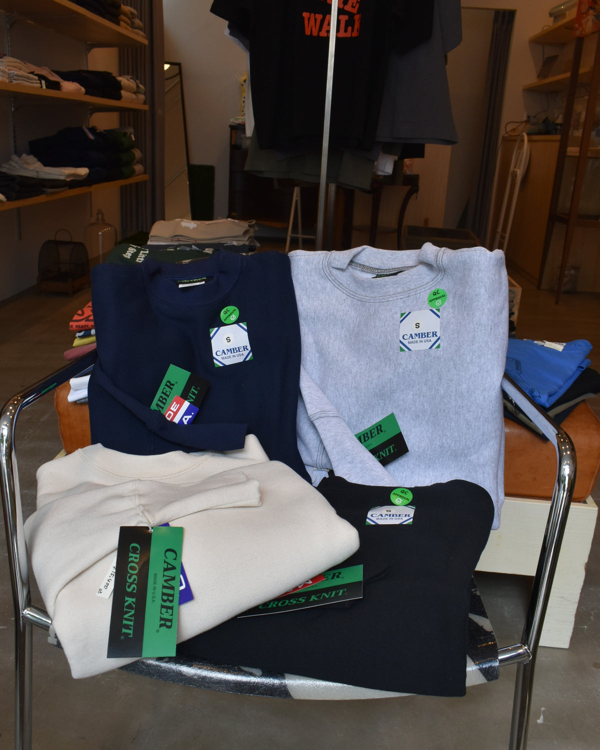 Camber(キャンバー)/ CROSS‐KNIT Crew Neck Sweat #234 クロスニットクルーネックスウェット【サラダボゥル】