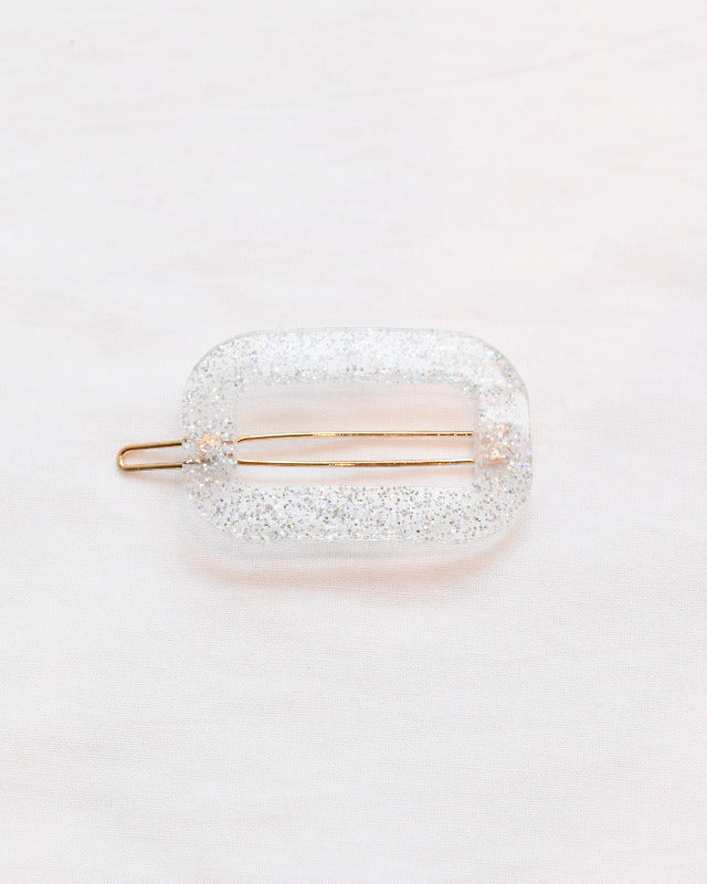 BIB MILK(ビブミルク) / DECORATE HEAD SQUARE FRAME BARRETTE グリッターシルバー 【バーンストア】