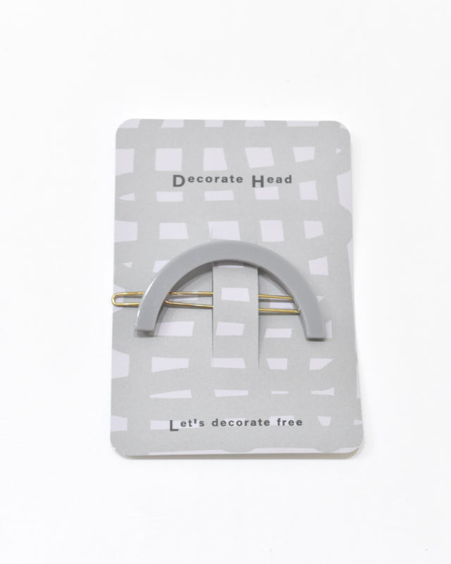 BIB MILK (ビブミルク)/  DECORATE HEAD SEMI-CIRCLE BARRETTE グレー 【バーンストア】