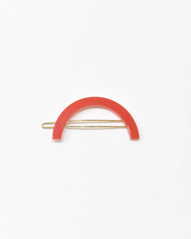 BIB MILK (ビブミルク)/  DECORATE HEAD SEMI-CIRCLE BARRETTE レッド 【バーンストア】