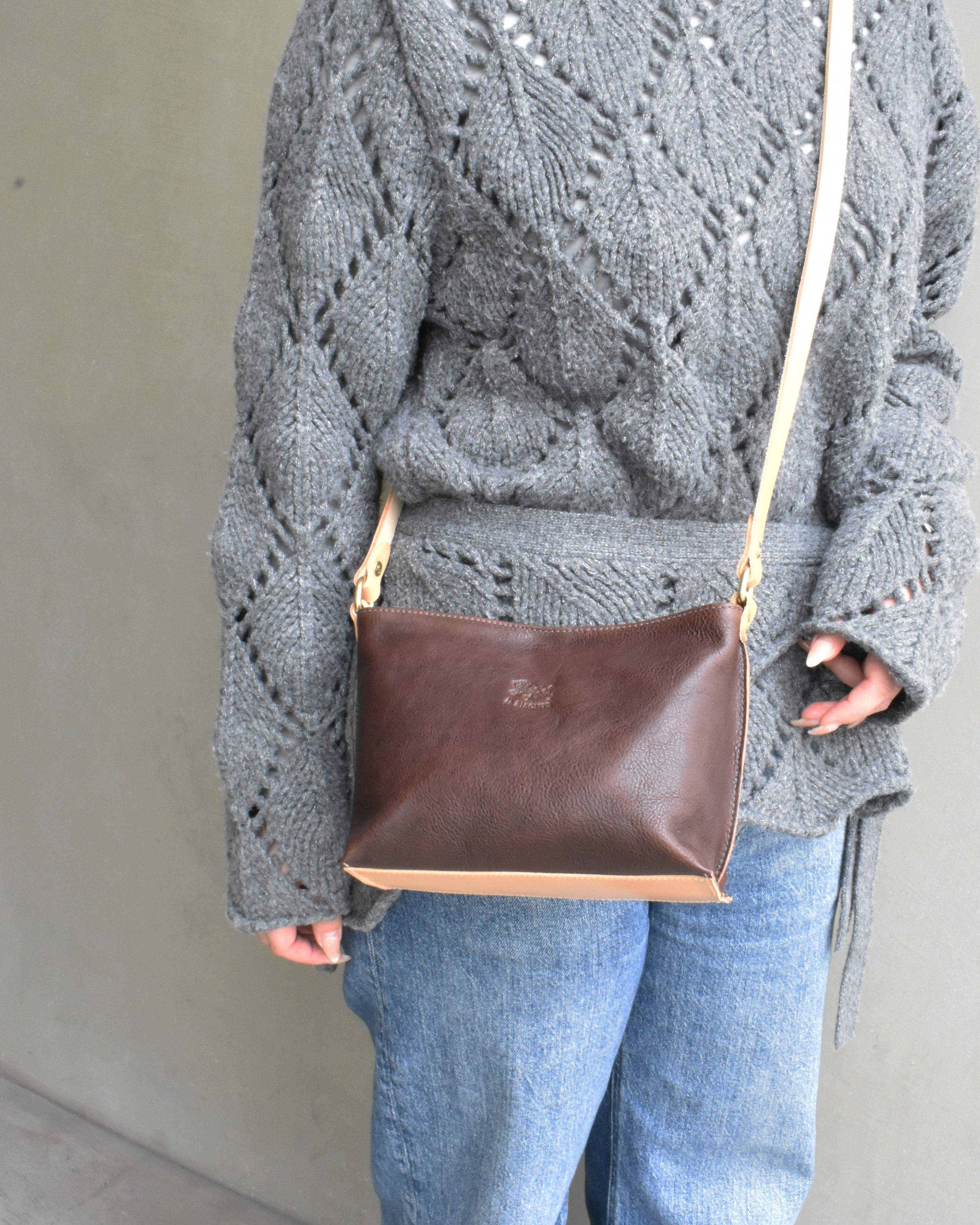 【イルビゾンテ】ヴィンテージ コンビネーションレザー クロスボディバッグ 54262303111