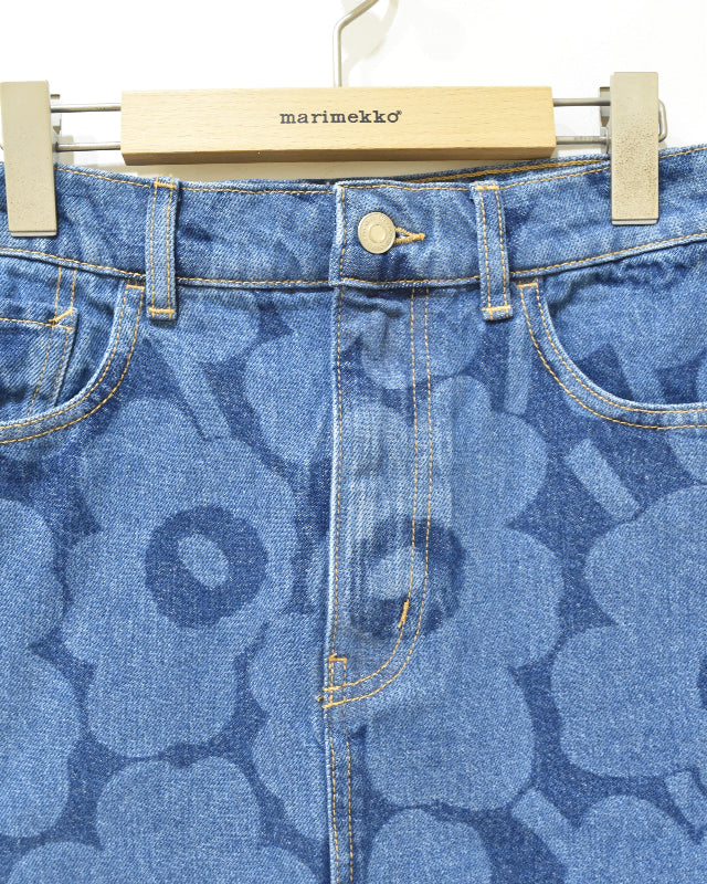 【マリメッコ】Maridenim Ruudut Unikko スカート 52259194746