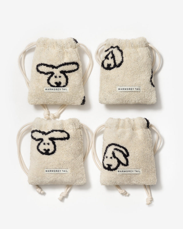 WARMGREY TAIL(ウォームグレーテール）/BUNNY BUNNY TERRY POUCH - CREAM【バーンストア】