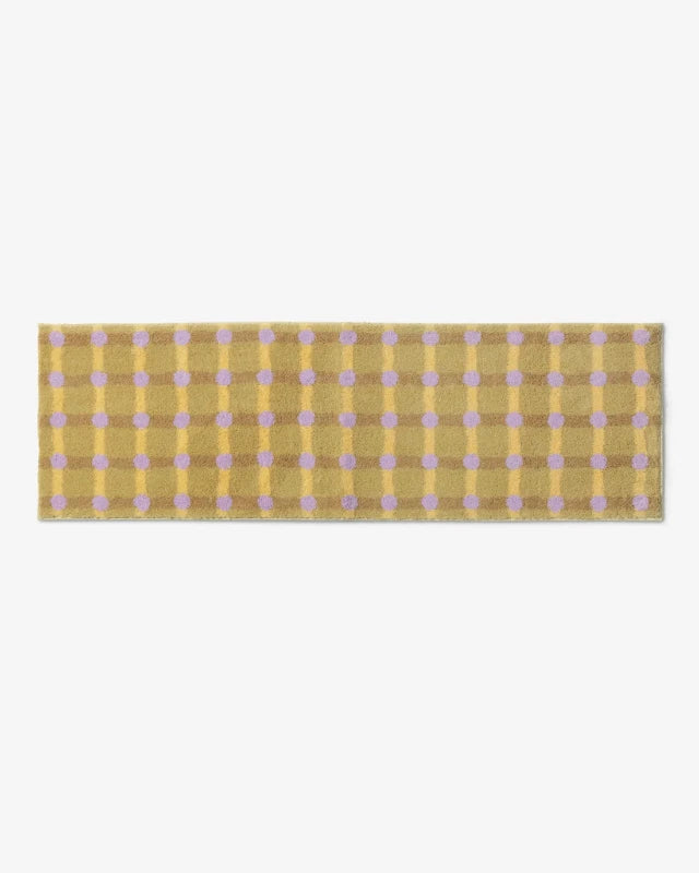 WARMGREY TAIL(ウォームグレーテール）/ DOT CHECK RUG - LAVENDER ON SAND (140x45cm)【バーンストア】