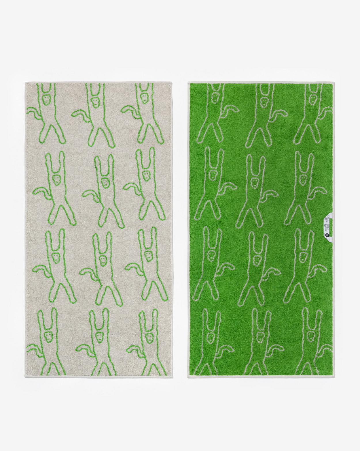 【バーンストア】WARMGREY TAIL / MONKEY FACE TOWEL - GREEN ON GREY