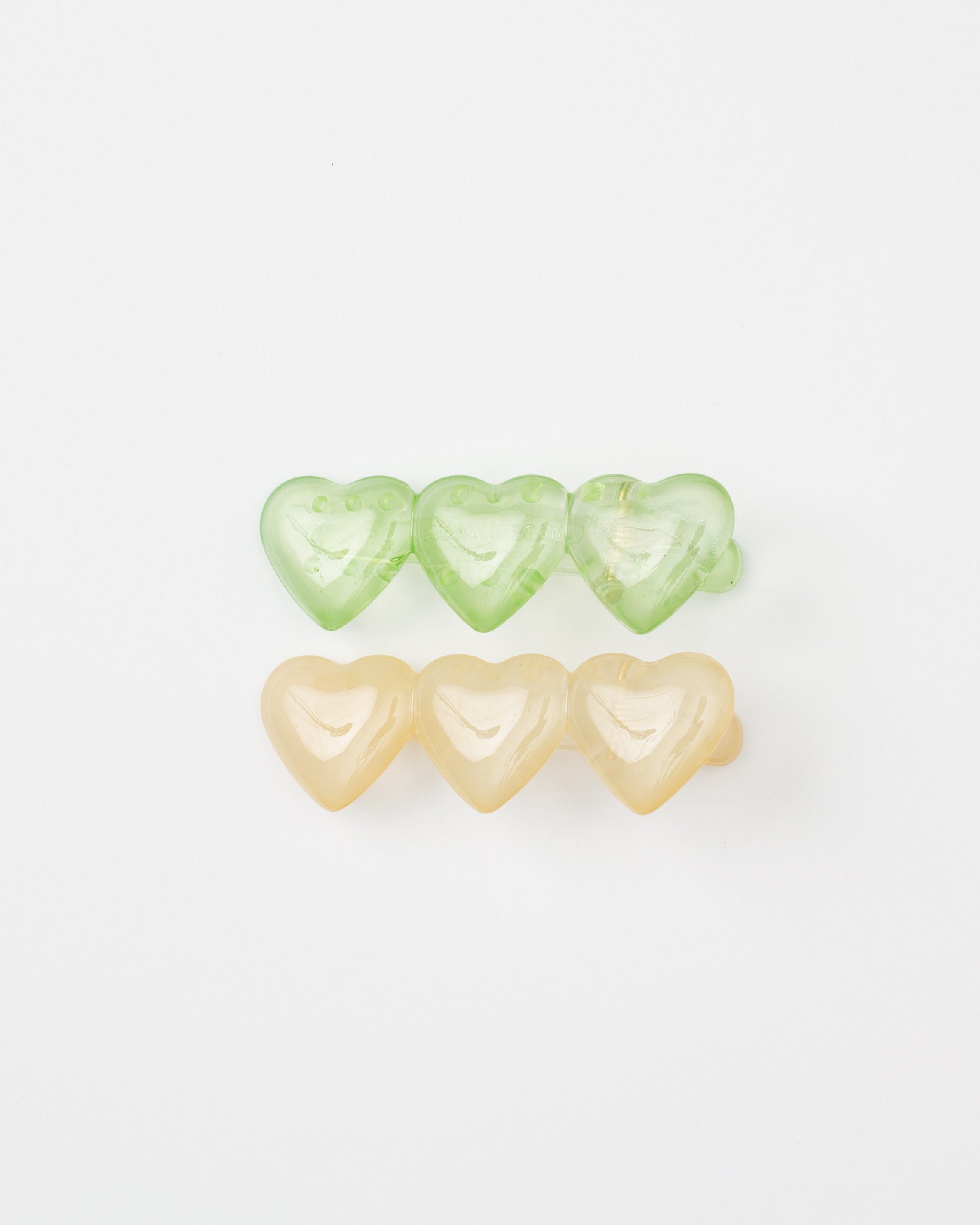 BIB MILK(ビブミルク)  /  BIBMILK FROST 3HEART CLIP 2PCS グリーン×キャメル【バーンストア】