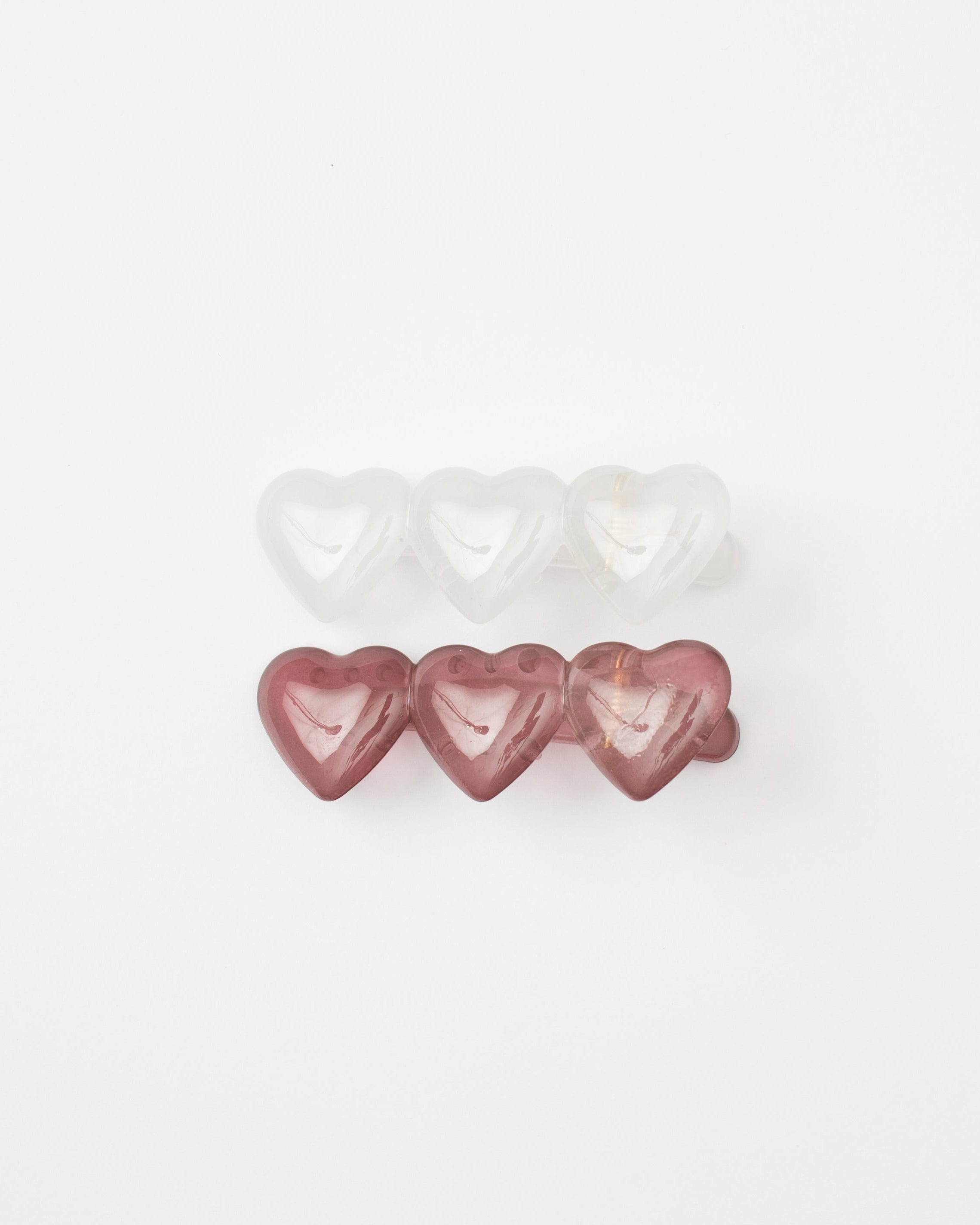 BIB MILK(ビブミルク)  /  BIBMILK FROST 3HEART CLIP 2PCS ホワイト×ブラウン【バーンストア】