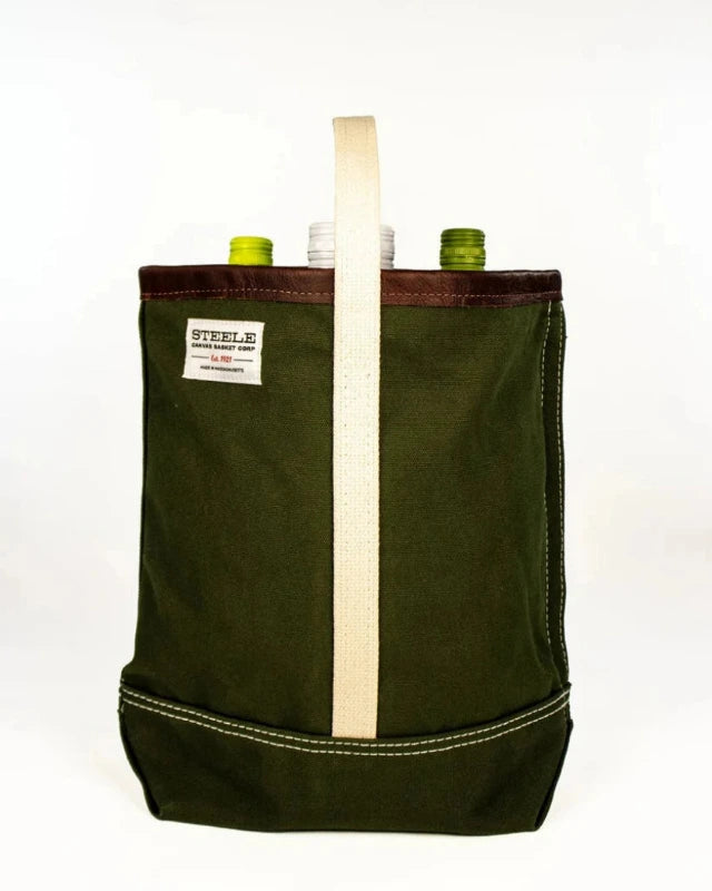 STEELE CANVAS BASKET(スチールキャンバスバスケット) / Wine Tote-Olive【バーンストア】