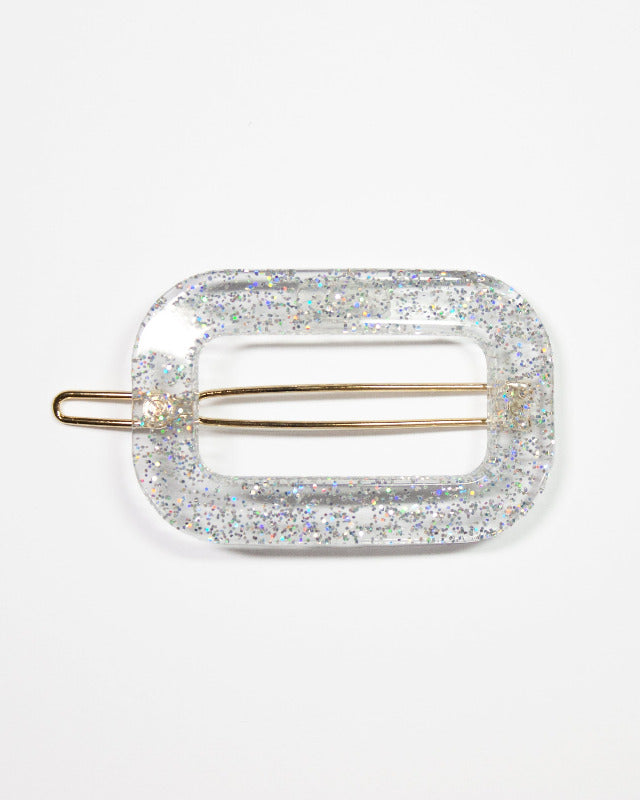 BIB MILK(ビブミルク) / DECORATE HEAD SQUARE FRAME BARRETTE グリッターシルバー 【バーンストア】