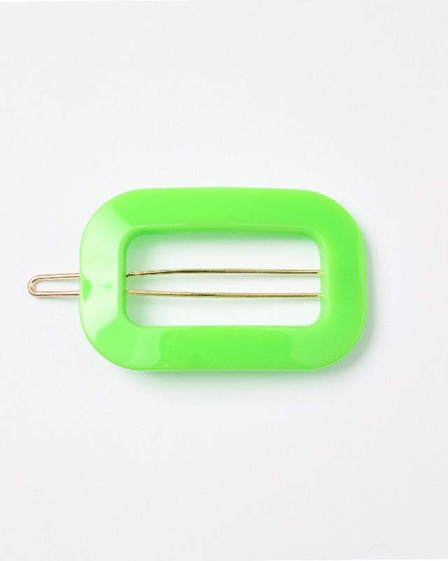 BIB MILK(ビブミルク) / DECORATE HEAD SQUARE FRAME BARRETTE ネオングリーン 【バーンストア】