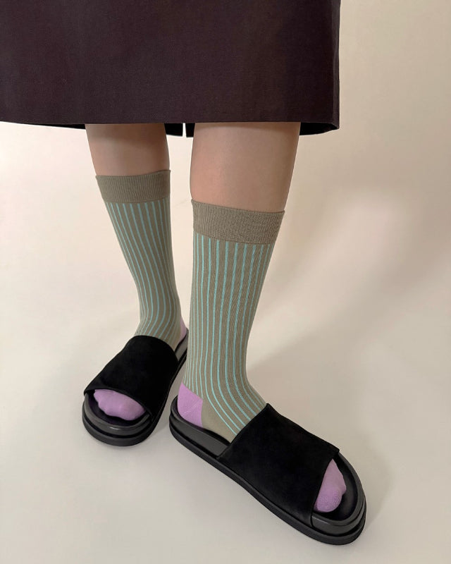 【バーンストア】Bonjour March / Triple rib socks matcha