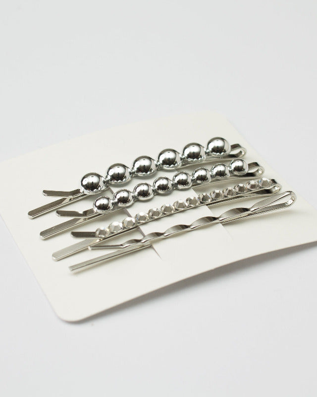BIB MILK(ビブミルク) /  BALL & RHINESTONE SILVER PIN 4PCS 【バーンストア】
