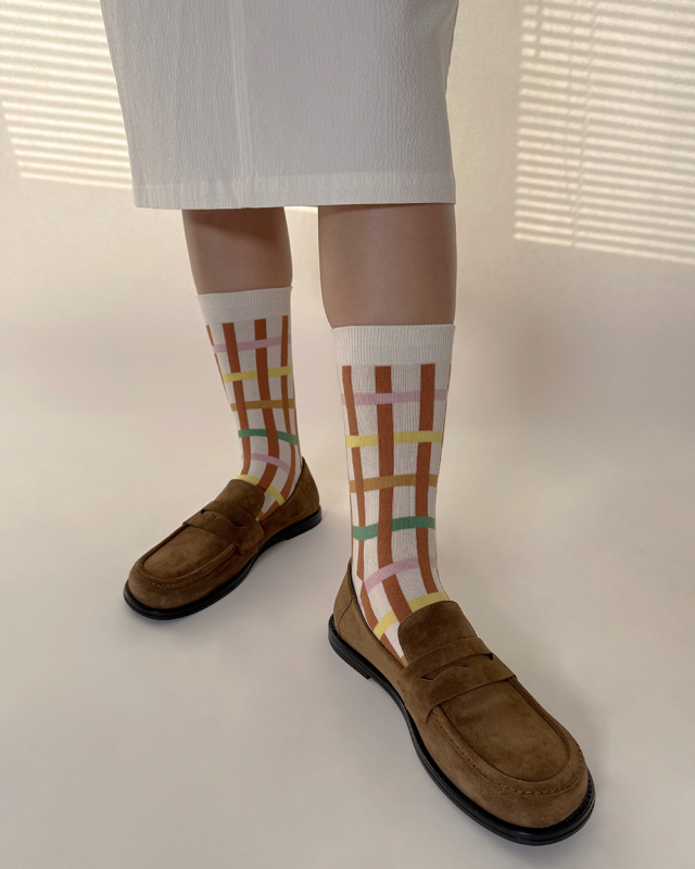 Bonjour March / Winter tree socks ivory 【バーンストア】