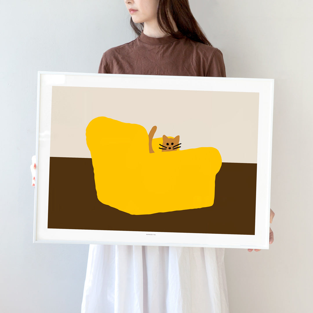 WARMGREY TAIL(ウォームグレーテール）/ ARMCHAIR - YELLOW POSTER