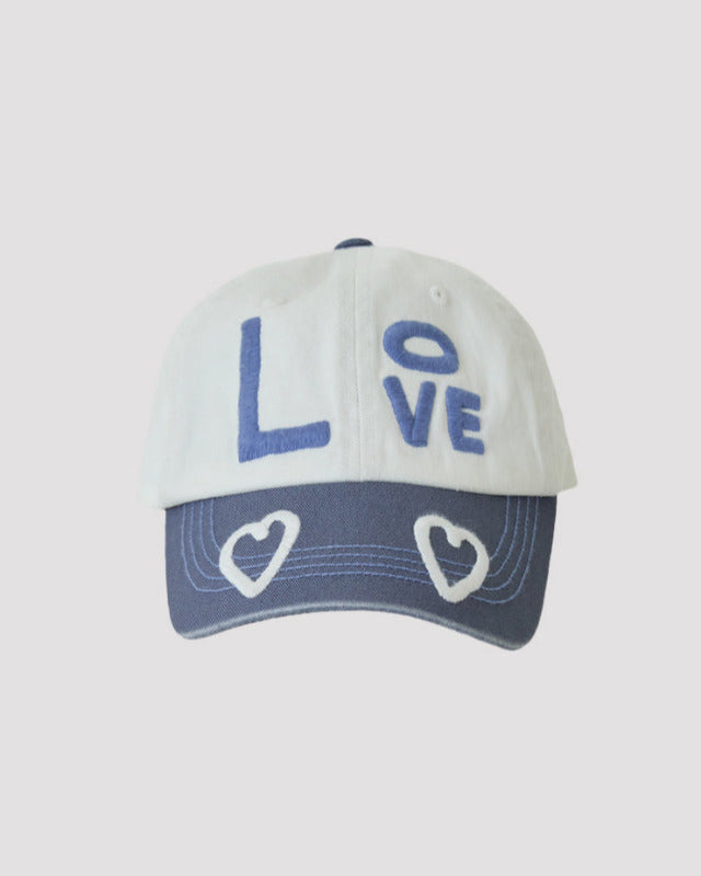 【バーンストア】ooowl /  CAP LOVE AND HEART WHITE BLUE