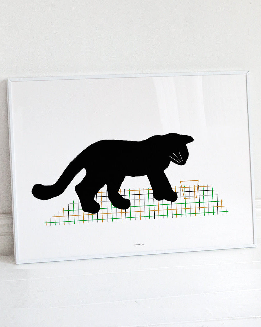 WARMGREY TAIL / 웜그레이테일　ポスター(フレーム込み) WARMGREY TAIL(ウォームグレーテール）/ BLACK CAT POSTER 300mm x