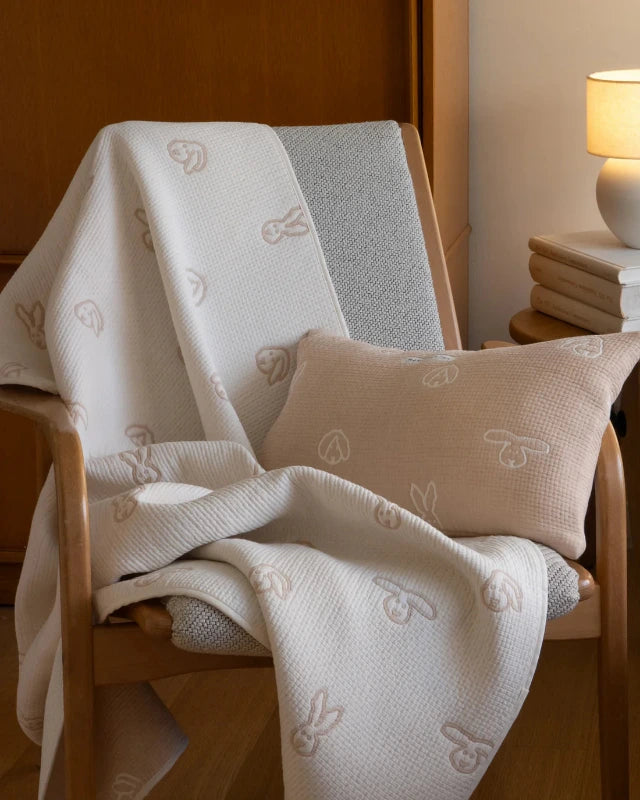 WARMGREY TAIL(ウォームグレーテール）/  BUNNY BUNNY COTTON MODAL BLANKET - BEIGE【バーンストア】