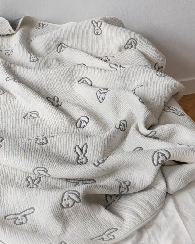 WARMGREY TAIL(ウォームグレーテール）/  BUNNY BUNNY COTTON MODAL BLANKET - WARMGREY【バーンストア】