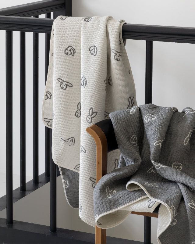 WARMGREY TAIL(ウォームグレーテール）/  BUNNY BUNNY COTTON MODAL BLANKET - WARMGREY【バーンストア】
