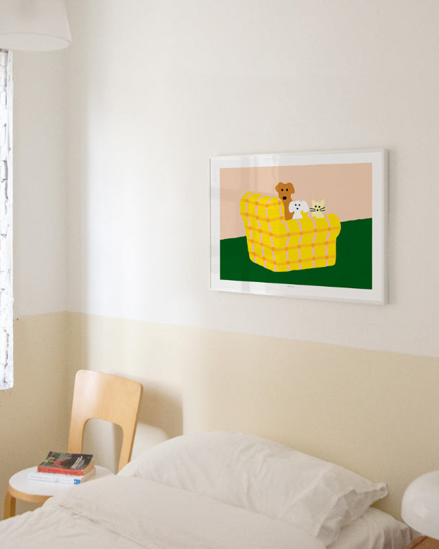 【バーンストア】WARMGREY TAIL / ARMCHAIR DOGS & CAT  POSTER 300mm x 400mm WA21344/WA21278