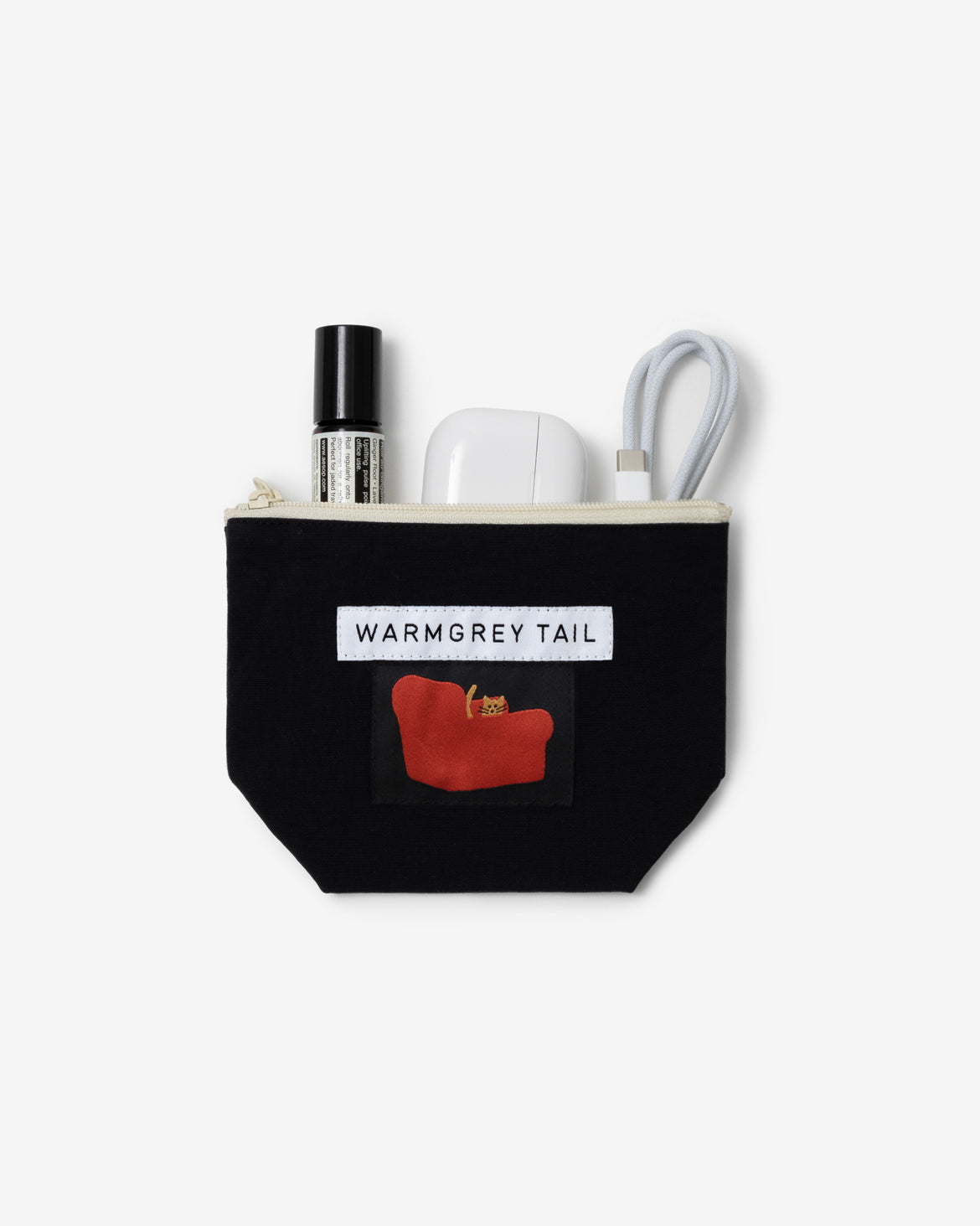 WARMGREY TAIL(ウォームグレーテール）/ ARMCHAIR LABEL STANDING POUCH - BLACK [S]【バーンストア】