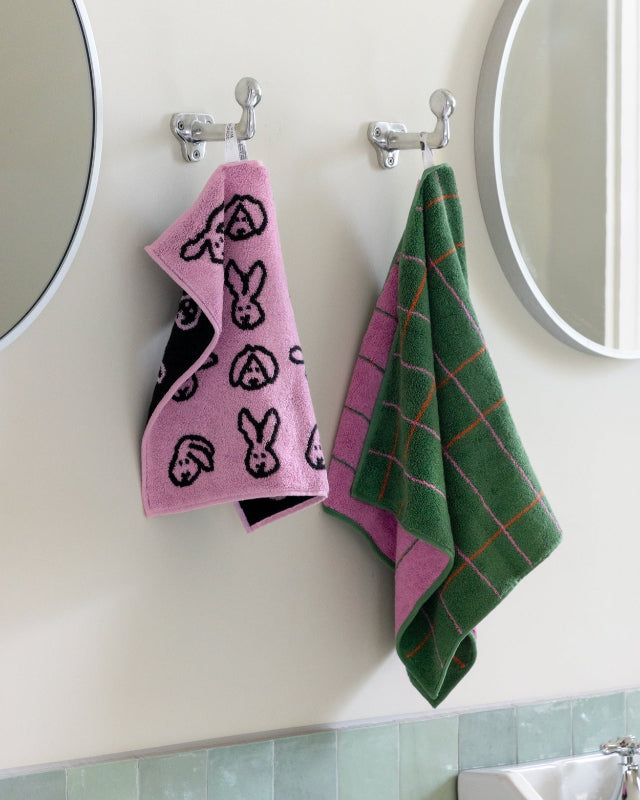 【バーンストア】WARMGREY TAIL / BUNNY BUNNY HAND TOWEL - PINK ハンドタオル
