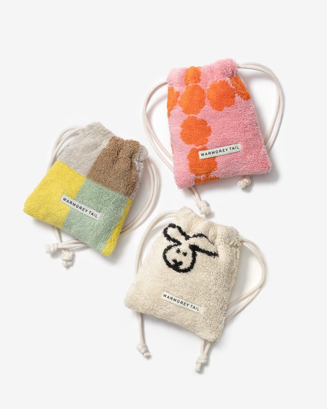 WARMGREY TAIL(ウォームグレーテール）/BUNNY BUNNY TERRY POUCH - CREAM【バーンストア】