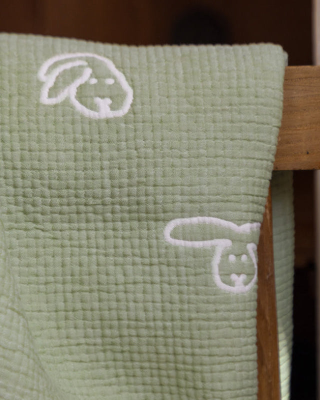 WARMGREY TAIL(ウォームグレーテール）/  BUNNY BUNNY COTTON MODAL BLANKET - MOSS GREEN【バーンストア】