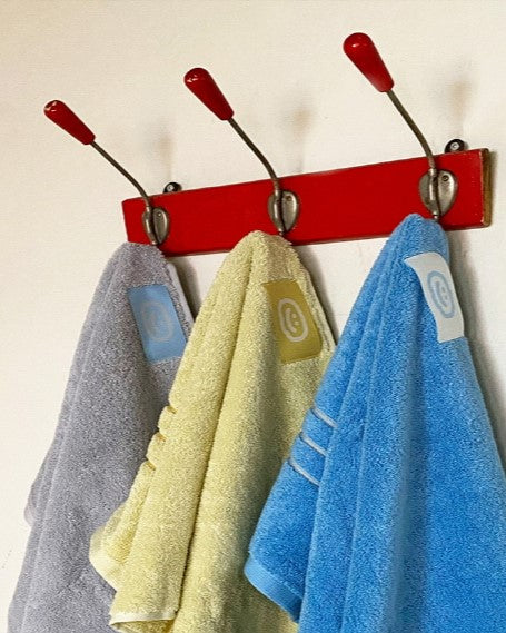 【バーンストア】ooowl /  TOWEL LOVE YELLOW STRIPE