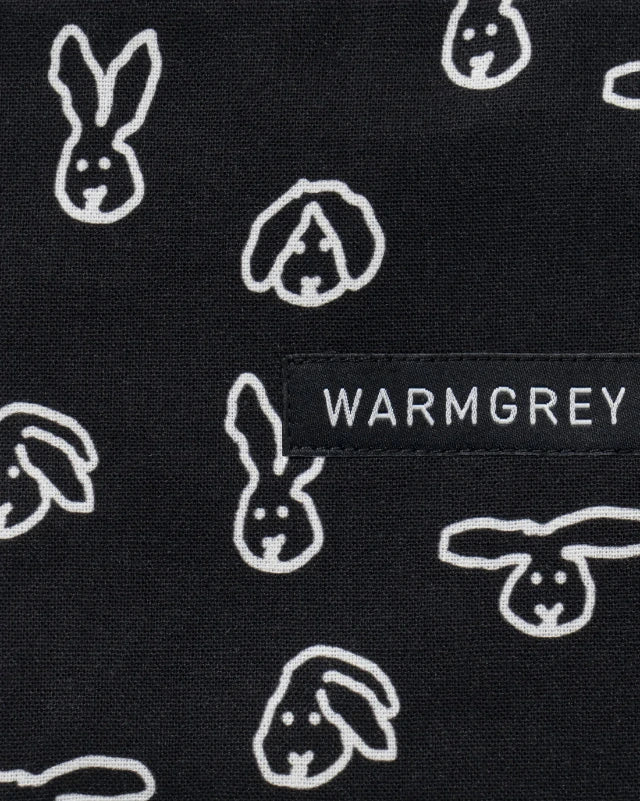 WARMGREY TAIL(ウォームグレーテール）/ BUNNY BUNNY FLAT POUCH - BLACK [S]バーンストア】