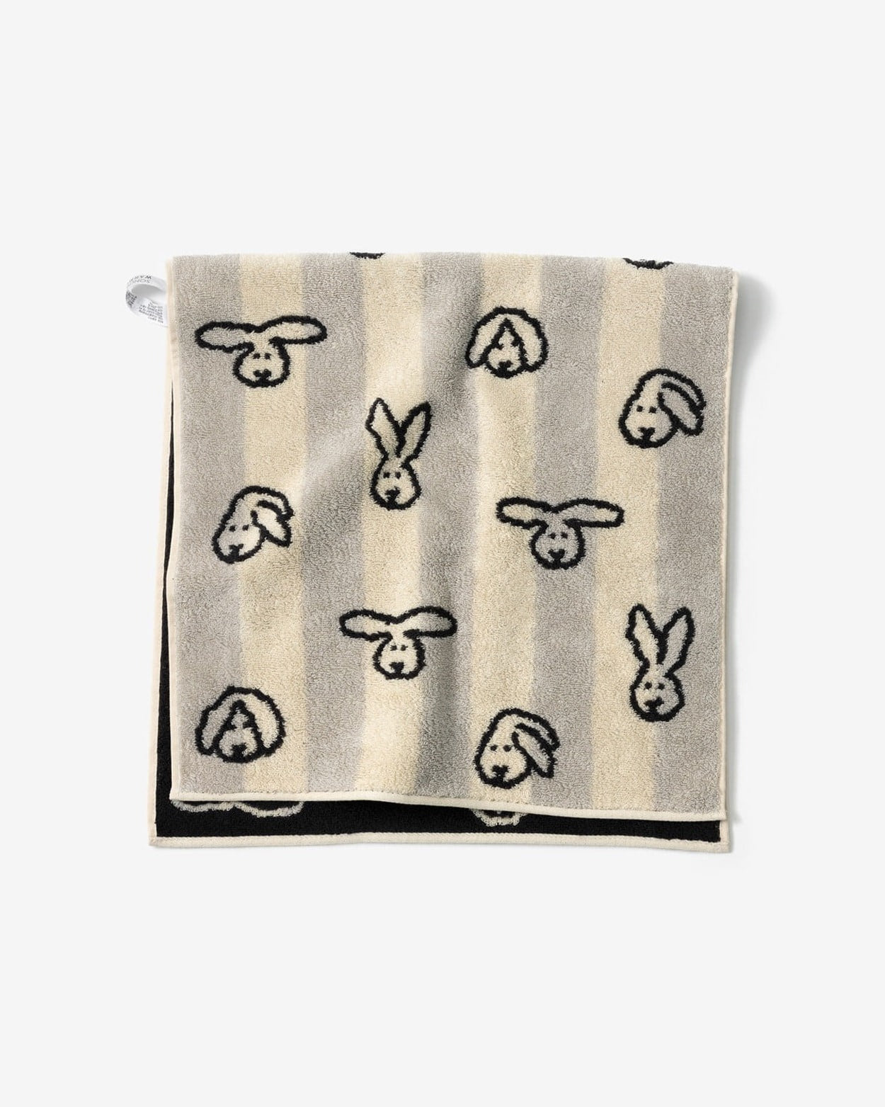 【バーンストア】WARMGREY TAIL / BUNNY BUNNY FACE TOWEL - GREY STRIPE