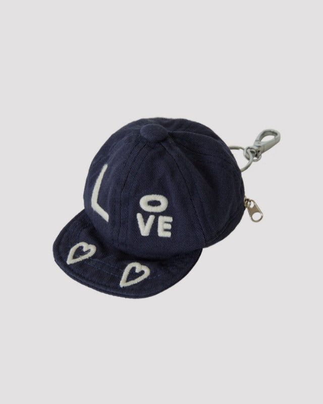 【バーンストア】ooowl /  KEYRING POUCH CAP LOVE AND HEART NAVY