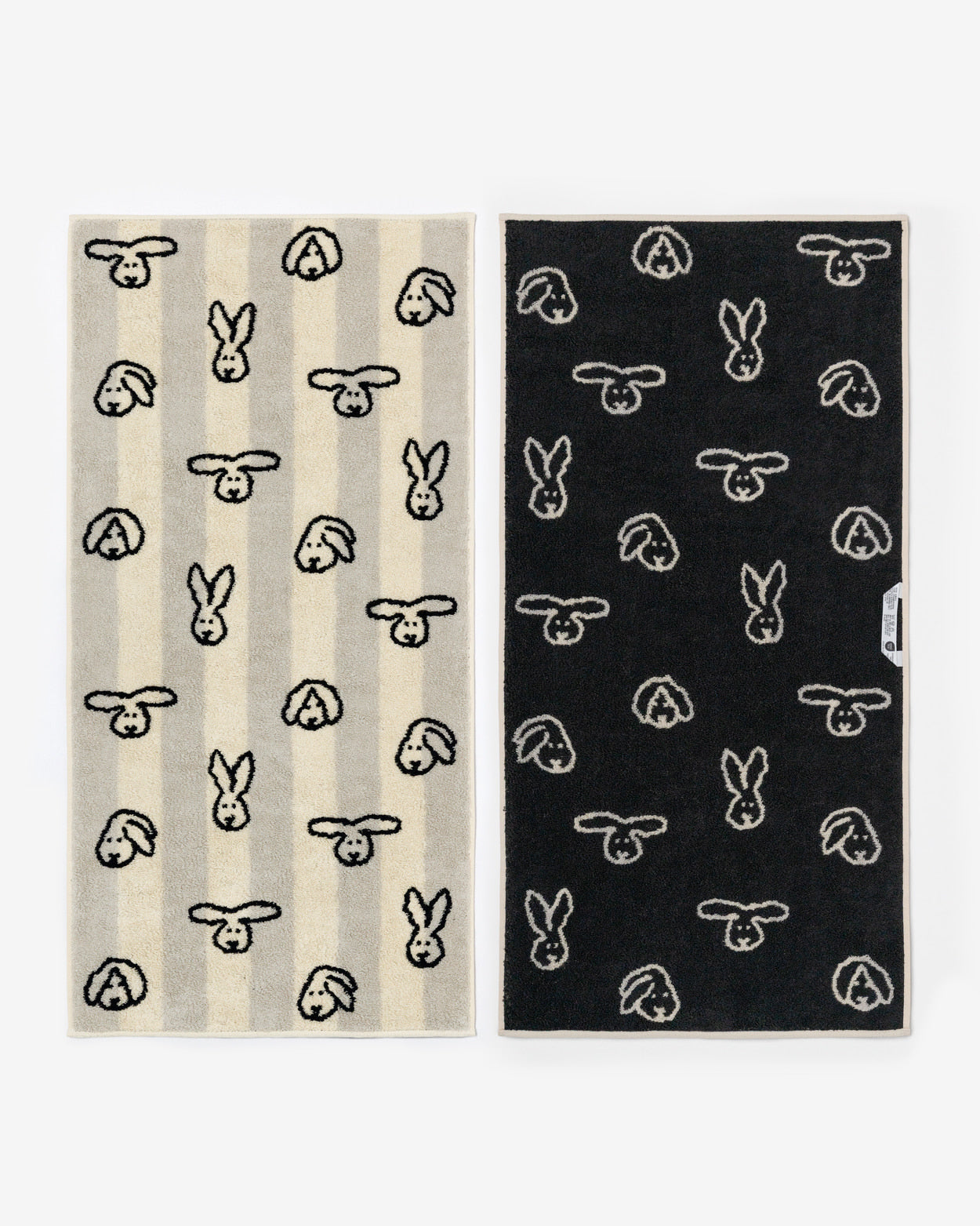 【バーンストア】WARMGREY TAIL / BUNNY BUNNY FACE TOWEL - GREY STRIPE