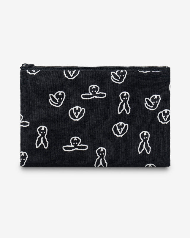 WARMGREY TAIL(ウォームグレーテール）/ BUNNY BUNNY FLAT POUCH - BLACK[M] フラットポーチ 【バーンストア】