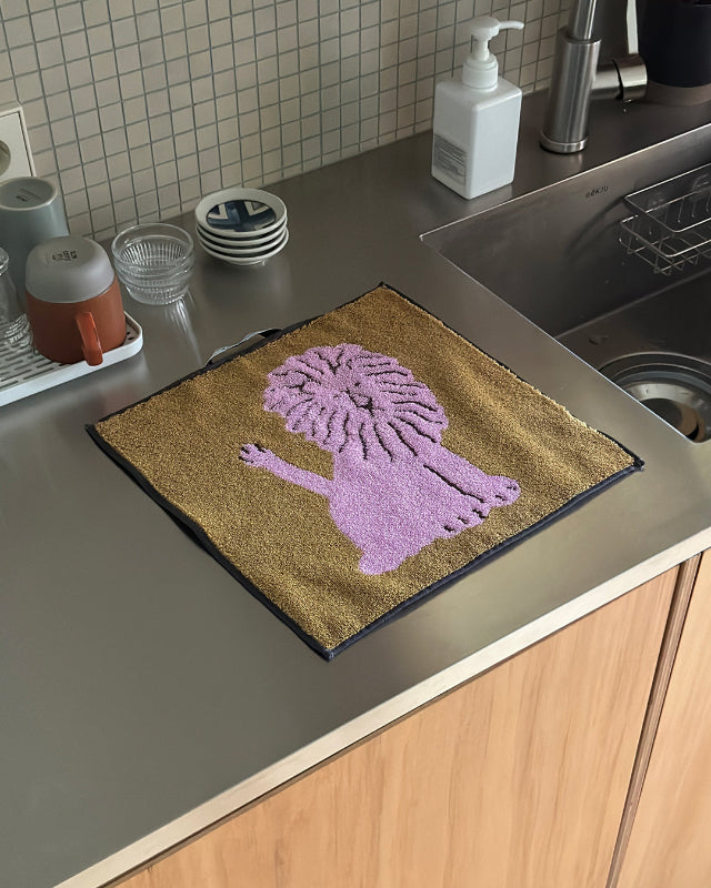 WARMGREY TAIL(ウォームグレーテール）/  LION HAND TOWEL - CORAL【バーンストア】