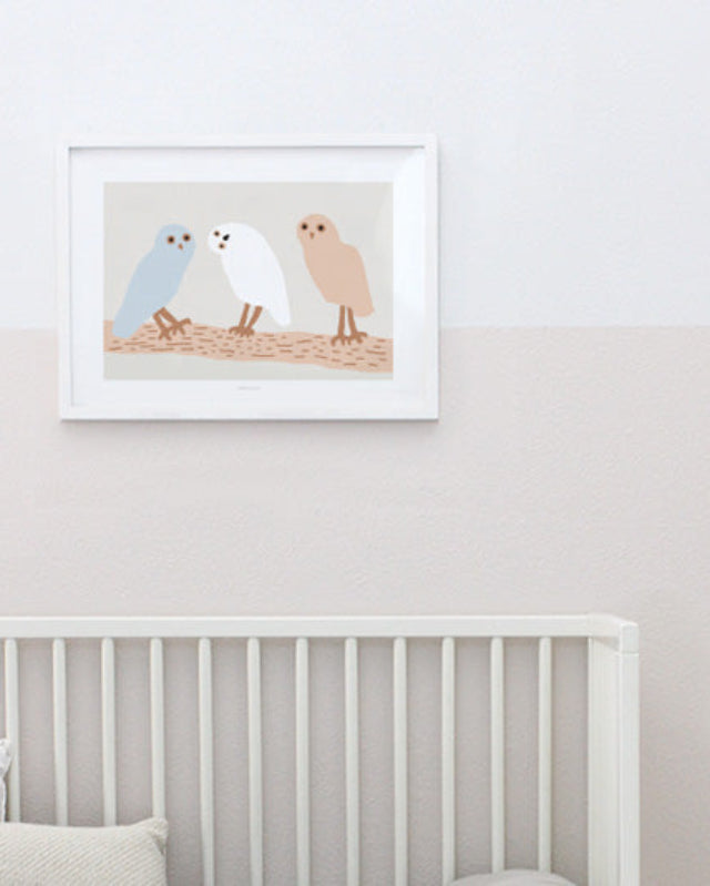 WARMGREY TAIL(ウォームグレーテール）/ HELLO OWLS - LIGHT GREY POSTER 300mm x 400mm 【バーンストア】