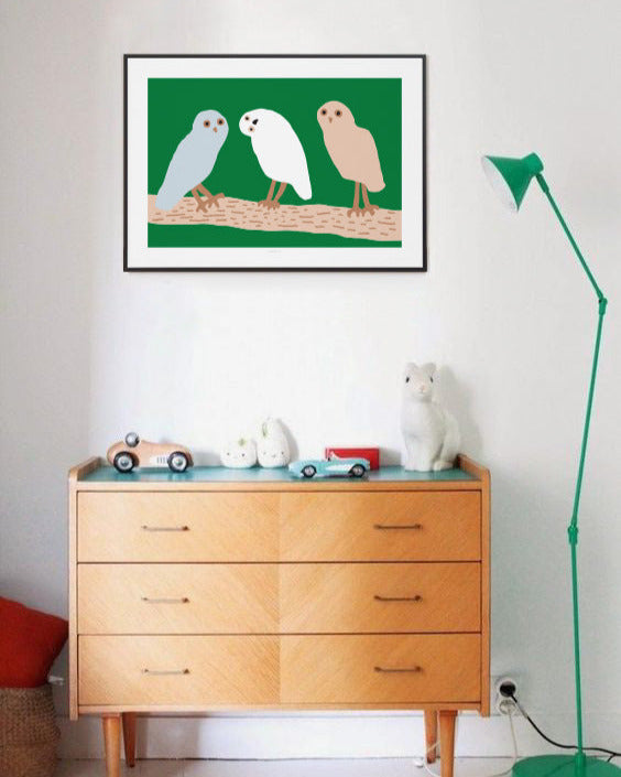 【バーンストア】WARMGREY TAIL / HELLO OWLS - GREEN POSTER 300mm x 400mm WA21338