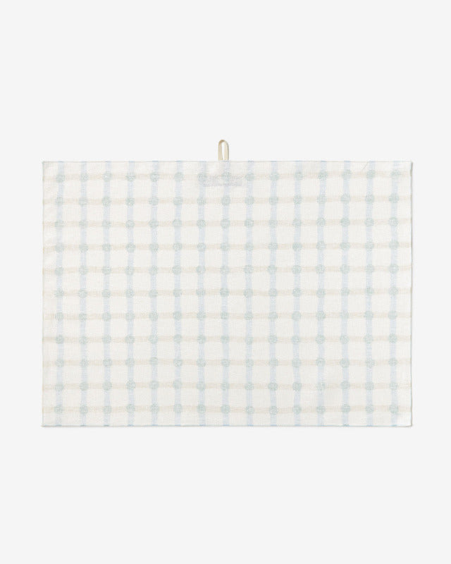 WARMGREY TAIL(ウォームグレーテール）/ DOT CHECK KITCHEN CLOTH 2  GREEN ON BEIGE