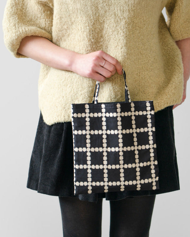 WARMGREY TAIL(ウォームグレーテール）/ BLOSSOM CHECK MINI BAG - BLACK【バーンストア】