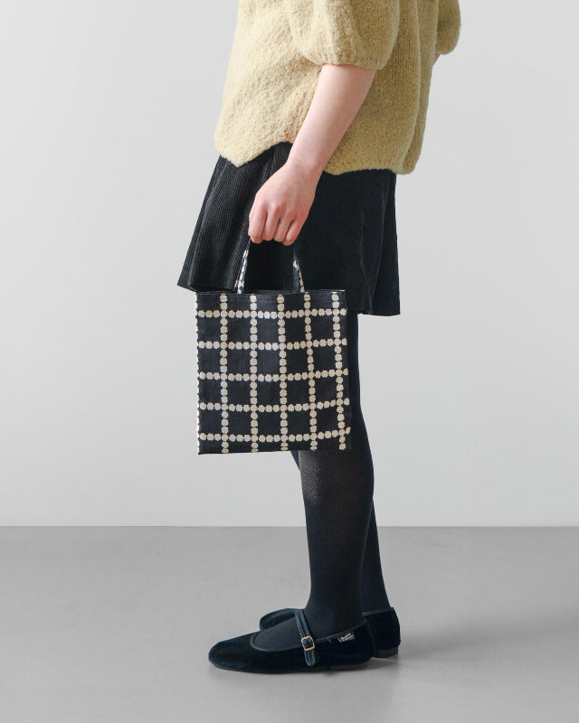 WARMGREY TAIL(ウォームグレーテール）/ BLOSSOM CHECK MINI BAG - BLACK【バーンストア】