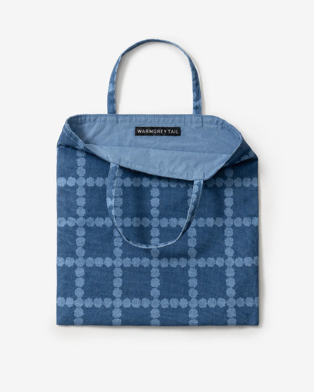 WARMGREY TAIL(ウォームグレーテール）/ BLOSSOM CHECK MINI BAG - DENIM BLUE【バーンストア】