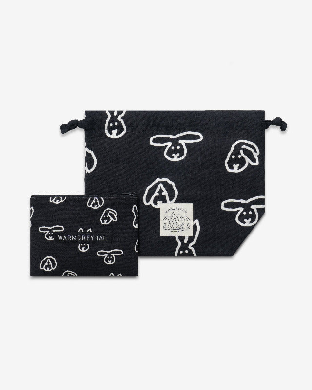 WARMGREY TAIL(ウォームグレーテール）/ BUNNY BUNNY STRING POUCH - BLACK【バーンストア】
