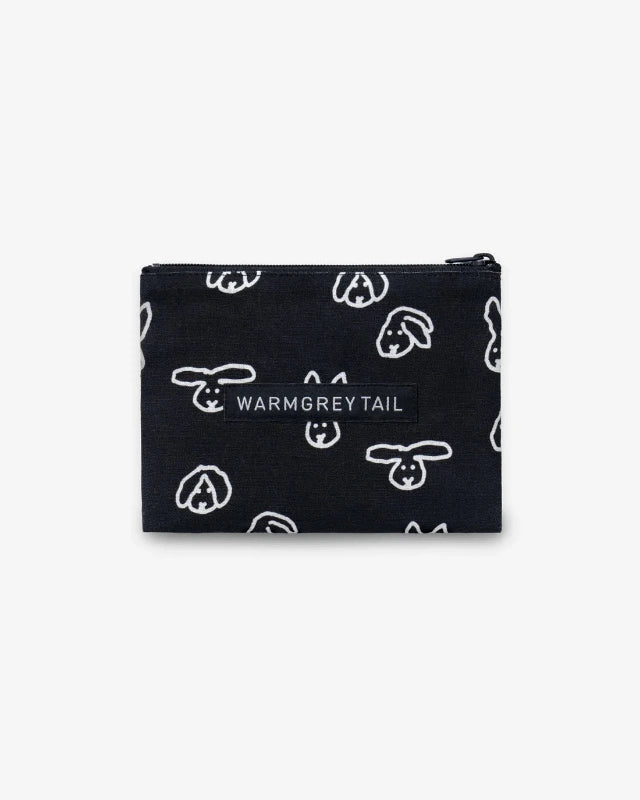 WARMGREY TAIL(ウォームグレーテール）/ BUNNY BUNNY FLAT POUCH - BLACK [S]バーンストア】