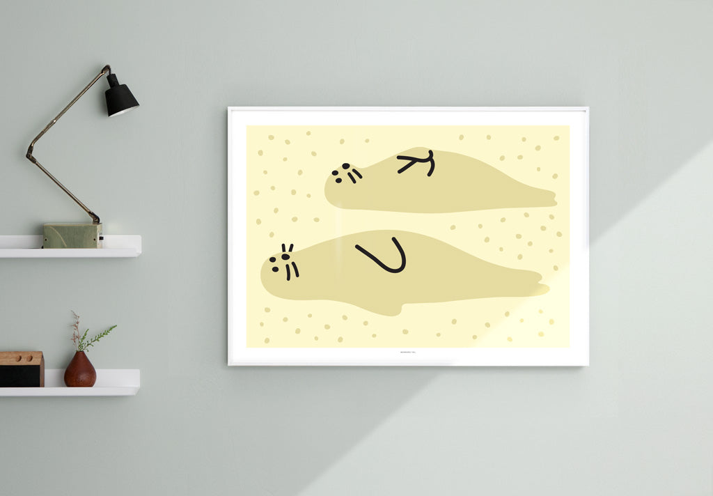 WARMGREY TAIL(ウォームグレーテール）/  SEAL FRIENDS SAND POSTER 300mm x 400mm (ポスター単品) 【バーンストア】